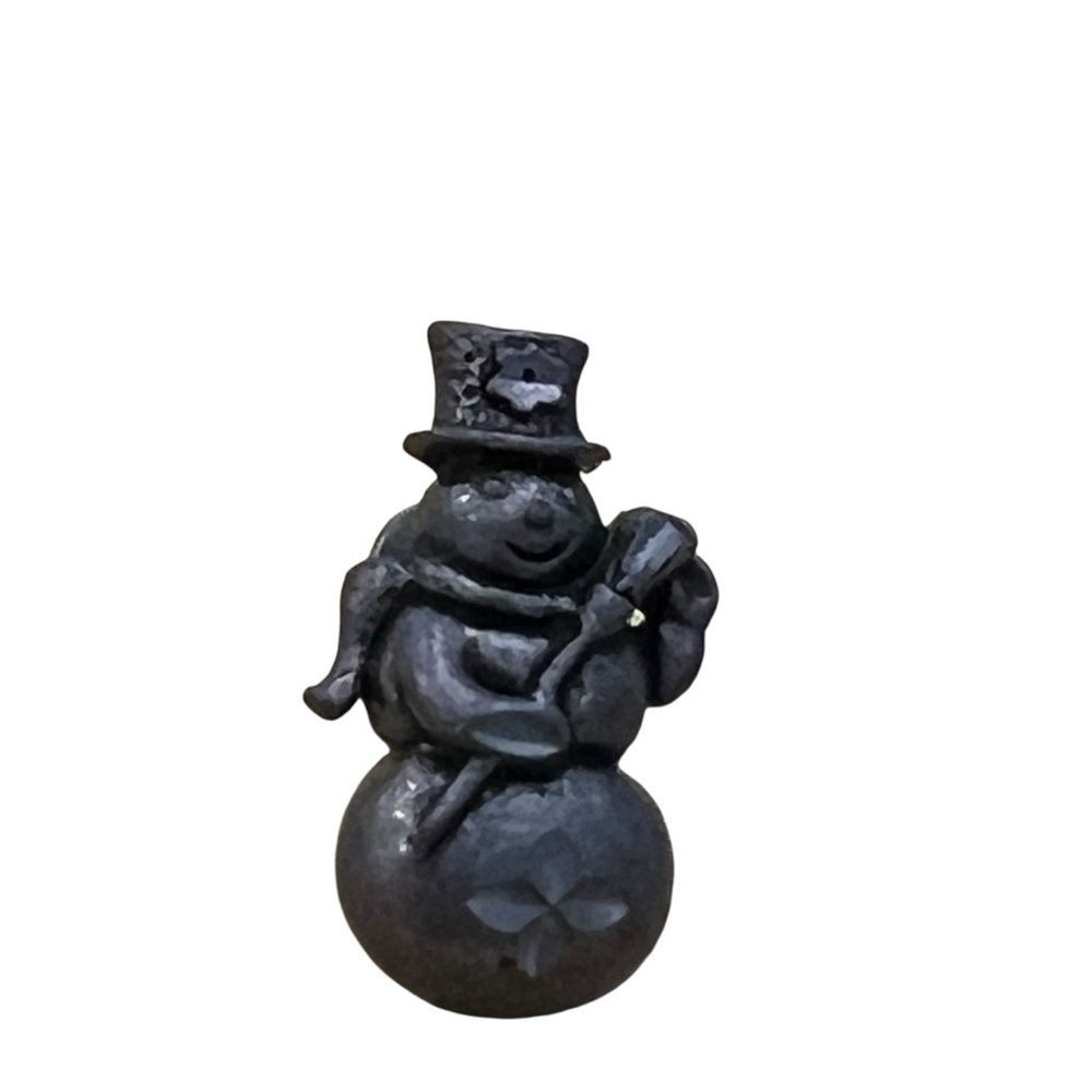 Pewter Snowman with Broom Silver Metal‎ Color Tie Hat Lapel Pin Signed DM 99 VTG - Picture 3 of 10